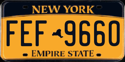 NY license plate FEF9660