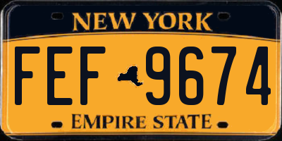 NY license plate FEF9674