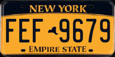NY license plate FEF9679