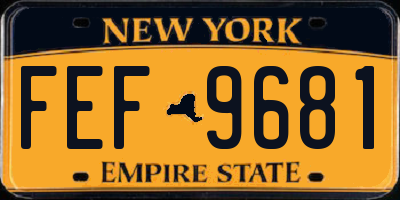 NY license plate FEF9681