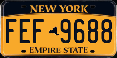 NY license plate FEF9688