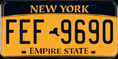 NY license plate FEF9690