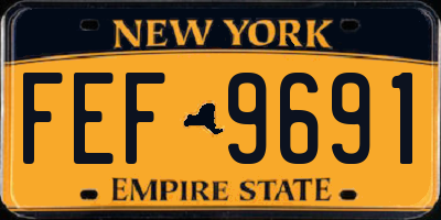 NY license plate FEF9691