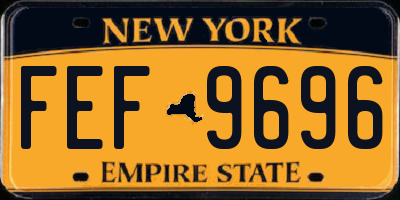 NY license plate FEF9696