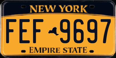 NY license plate FEF9697