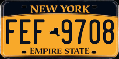 NY license plate FEF9708