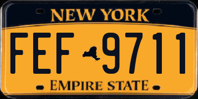 NY license plate FEF9711