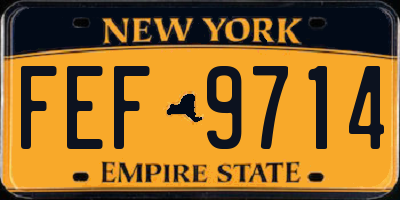 NY license plate FEF9714