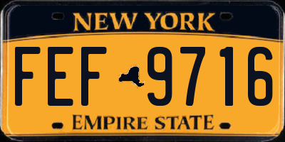 NY license plate FEF9716
