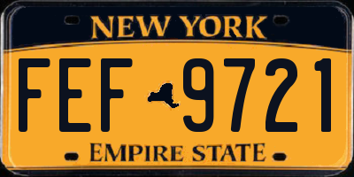 NY license plate FEF9721