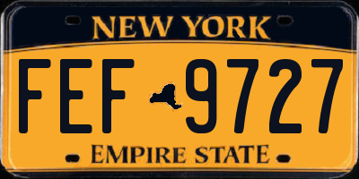 NY license plate FEF9727