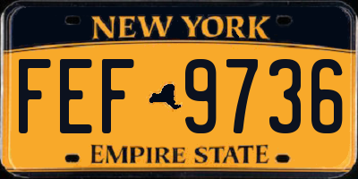 NY license plate FEF9736