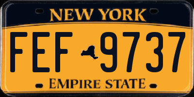 NY license plate FEF9737