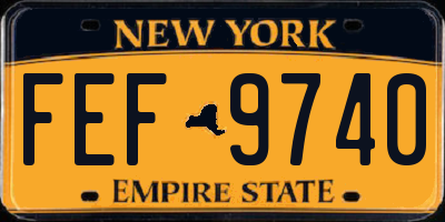NY license plate FEF9740