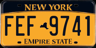 NY license plate FEF9741