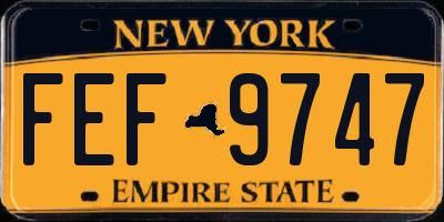 NY license plate FEF9747