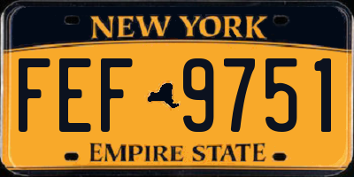 NY license plate FEF9751