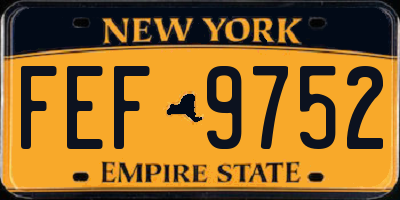NY license plate FEF9752