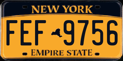 NY license plate FEF9756