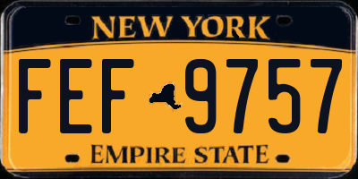 NY license plate FEF9757