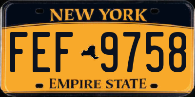 NY license plate FEF9758