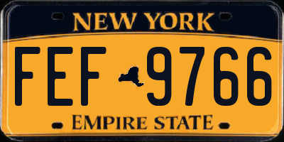 NY license plate FEF9766