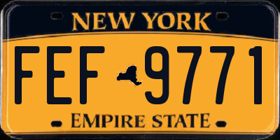NY license plate FEF9771