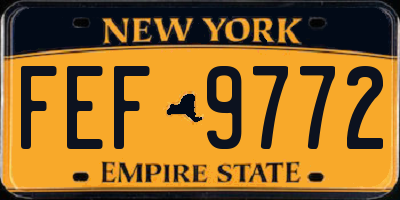 NY license plate FEF9772