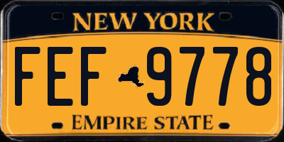 NY license plate FEF9778