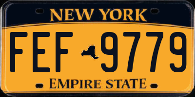 NY license plate FEF9779