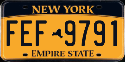 NY license plate FEF9791