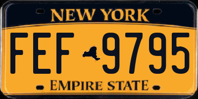 NY license plate FEF9795