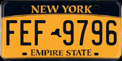 NY license plate FEF9796
