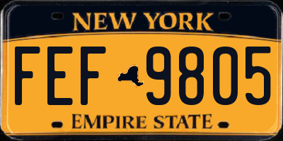 NY license plate FEF9805