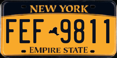 NY license plate FEF9811