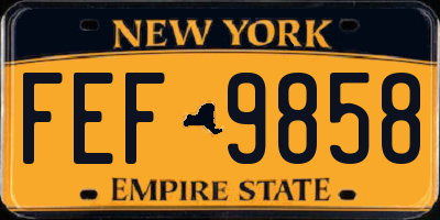 NY license plate FEF9858