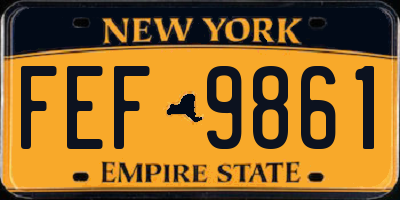 NY license plate FEF9861