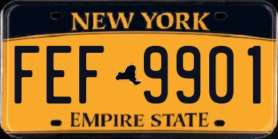 NY license plate FEF9901