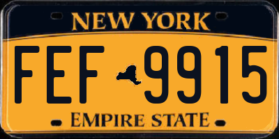 NY license plate FEF9915