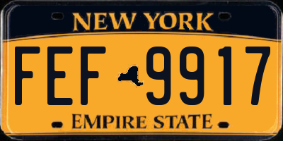 NY license plate FEF9917