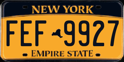 NY license plate FEF9927