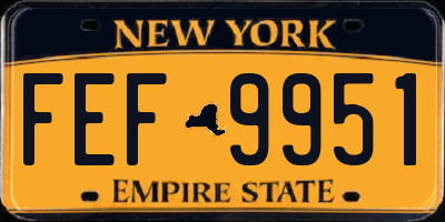 NY license plate FEF9951
