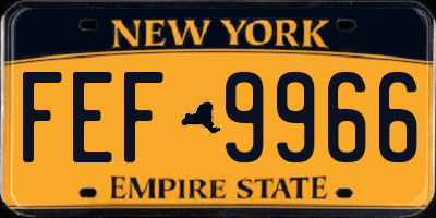 NY license plate FEF9966