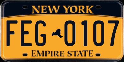 NY license plate FEG0107