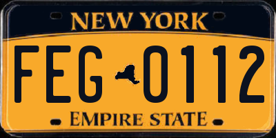 NY license plate FEG0112
