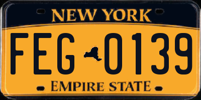 NY license plate FEG0139