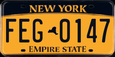 NY license plate FEG0147
