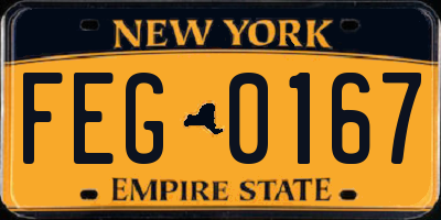 NY license plate FEG0167