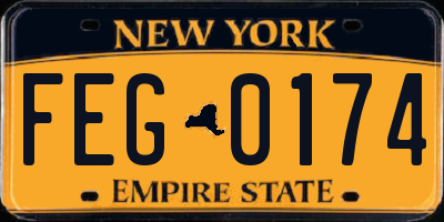NY license plate FEG0174