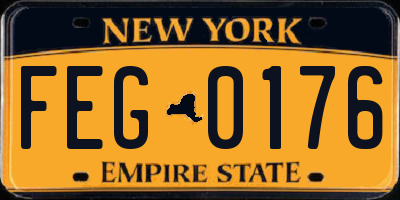 NY license plate FEG0176